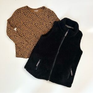 Old Navy Girls Long Sleeve Shirt & Vest Set